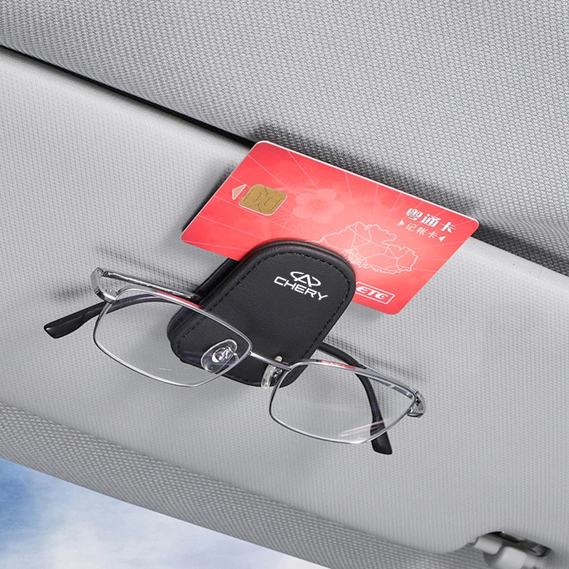 Car Interior Glasses Clip Leather Storage Holder Accessories For Chery EQ7 E3 Tiggo 7 QQ 5x Pro 4 3 Fulwin 2 X1 5 8 T11 Arrizo 6