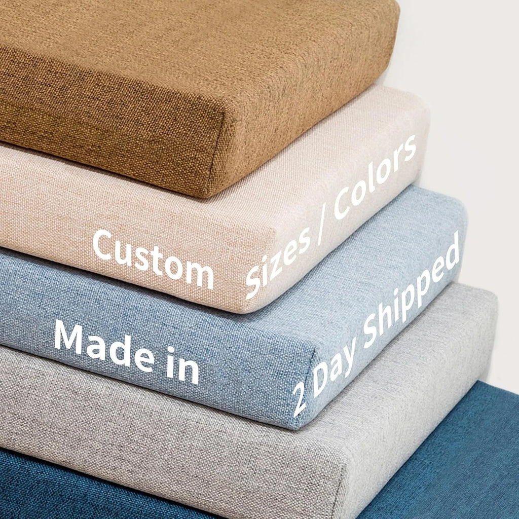 Custom Bench Cushions Chair Seat Sofa Pillow Bay Window Cushion Indoor Outdoor Cushions for Garden Bench Seat Swing Backseat