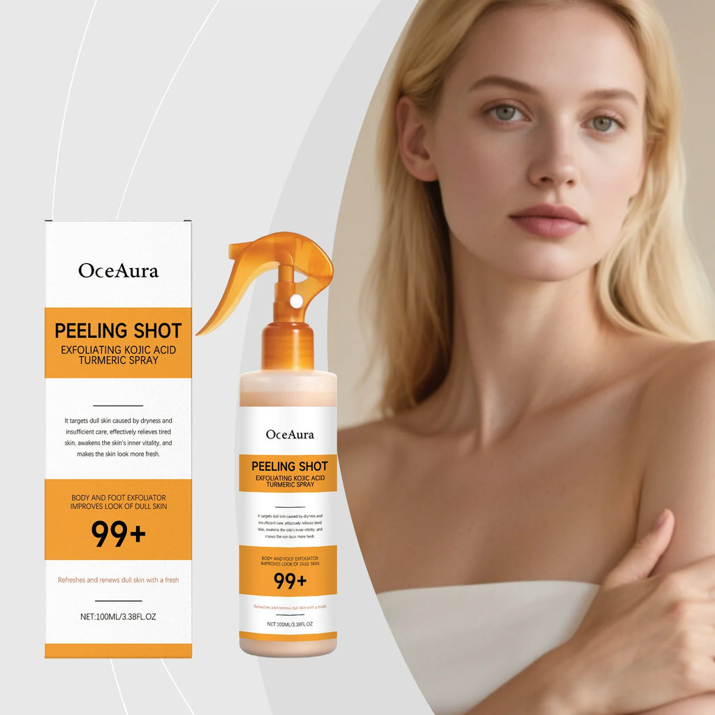 Kojic Acid Turmeric Spray Dead Skin Remover Skin Smoothing Gently Exfoliating Peeling Solution Brightening Hydrating Skin Care