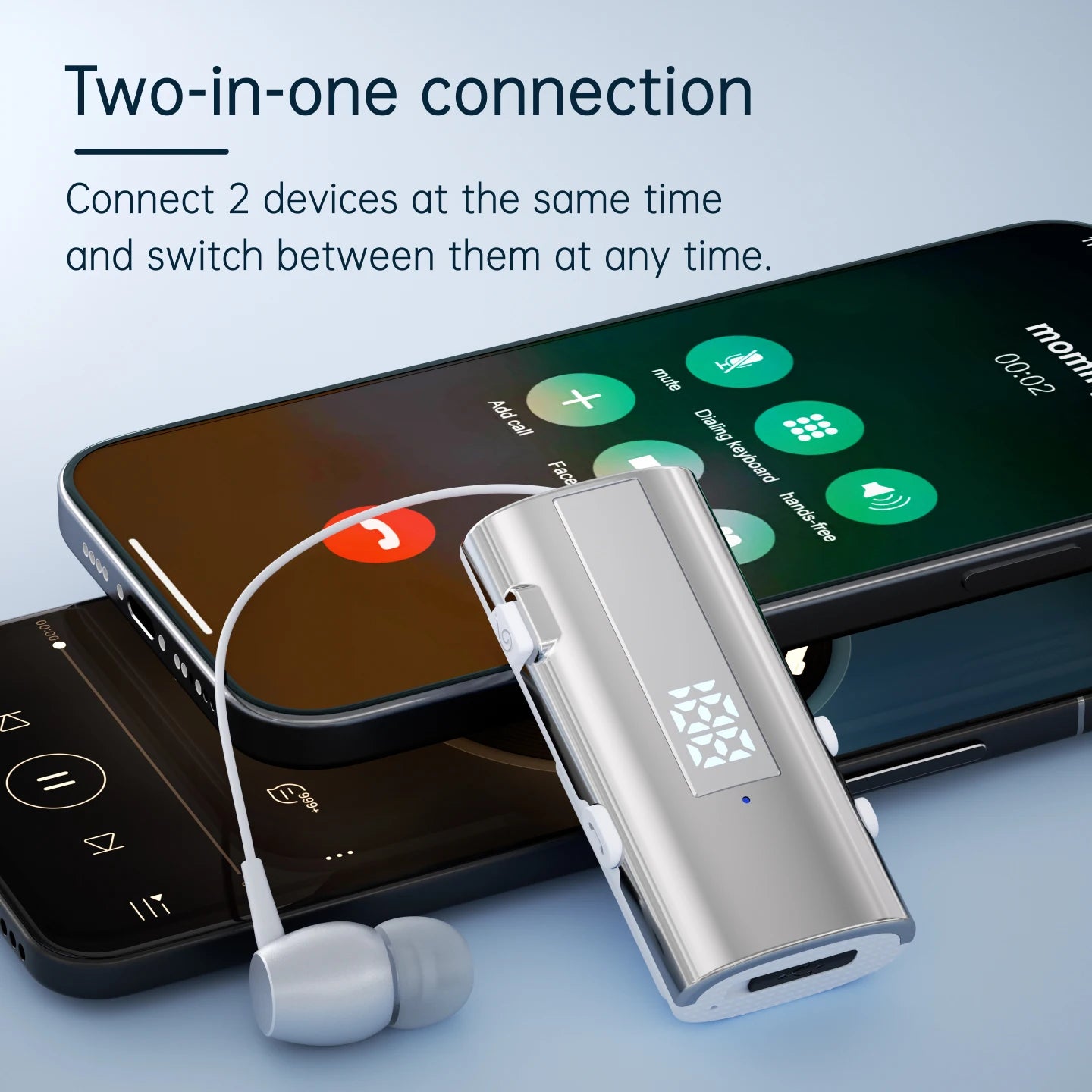 K92 50 Hours Mini Portable Wireless BT 6.0 Bluetooth Earphone In-Ear Headset Vibrating Alert Wear Clip Hands Free Earphones K55
