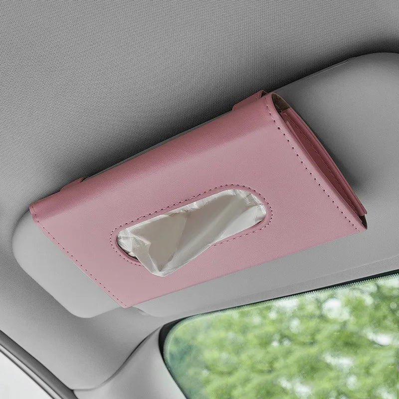 1Pc Car Tissue Box Towel Sets Car Sun Visor Tissue Box Holder Auto Interior Storage Decoration For BMW Car Decor Accessories