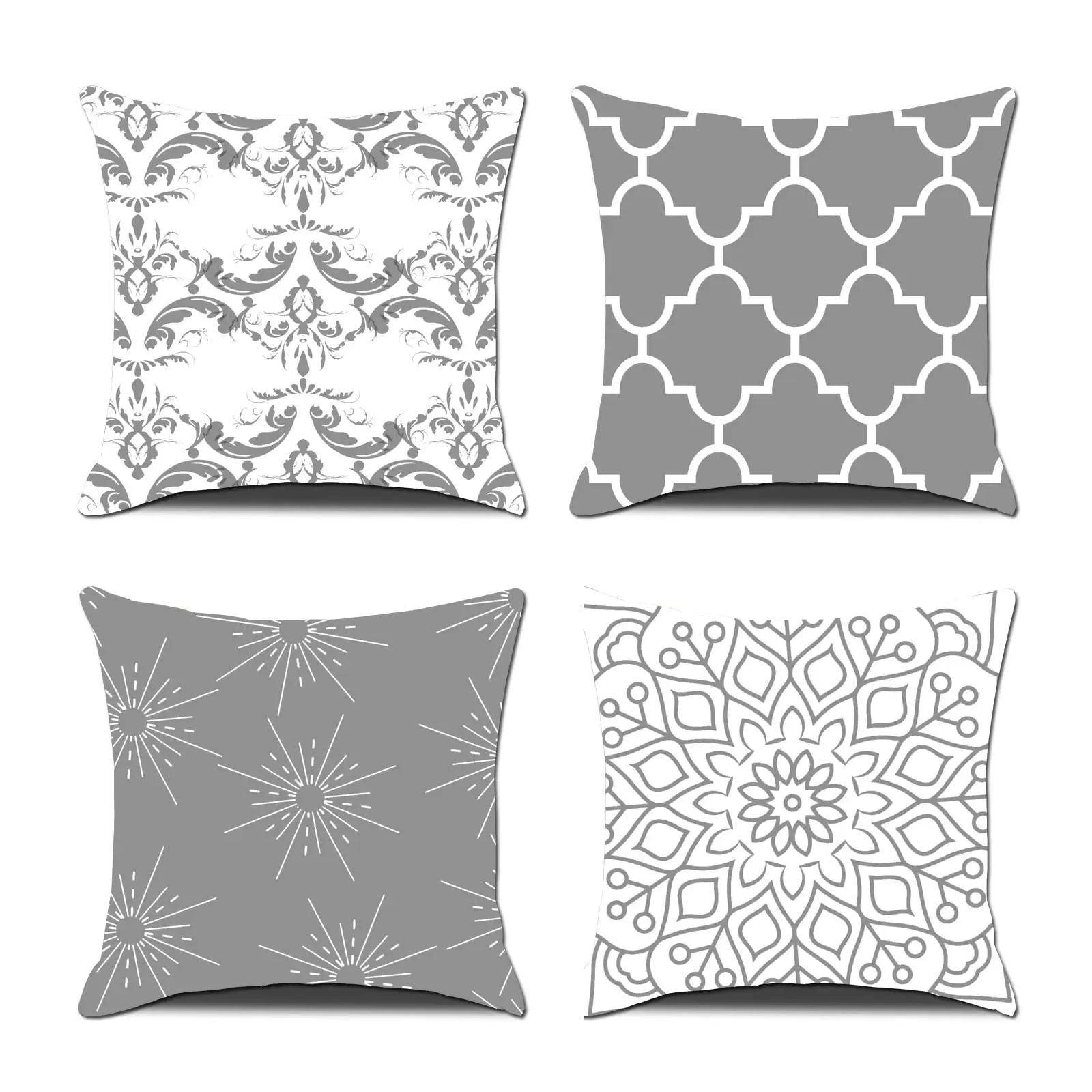 4Pcs Linen Throw Pillow Covers 45x45cm Decorative Cushion Cases for Sofa Bedroom Living Room Home Decor Zippered Pillowcases