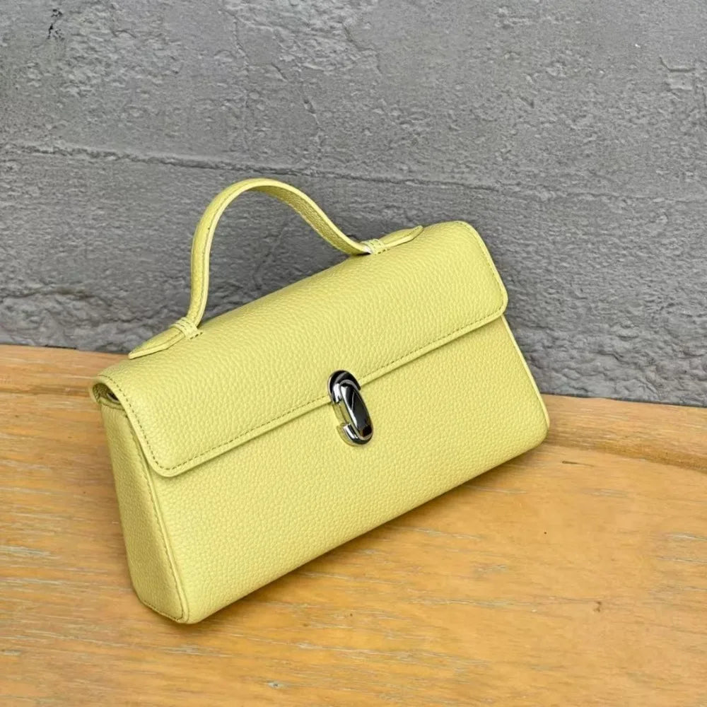 2026 Spring and Summer New Leather Women's Fashionable and Simple Versatile Messenger Bag Candy-colored Commuter Cover Small