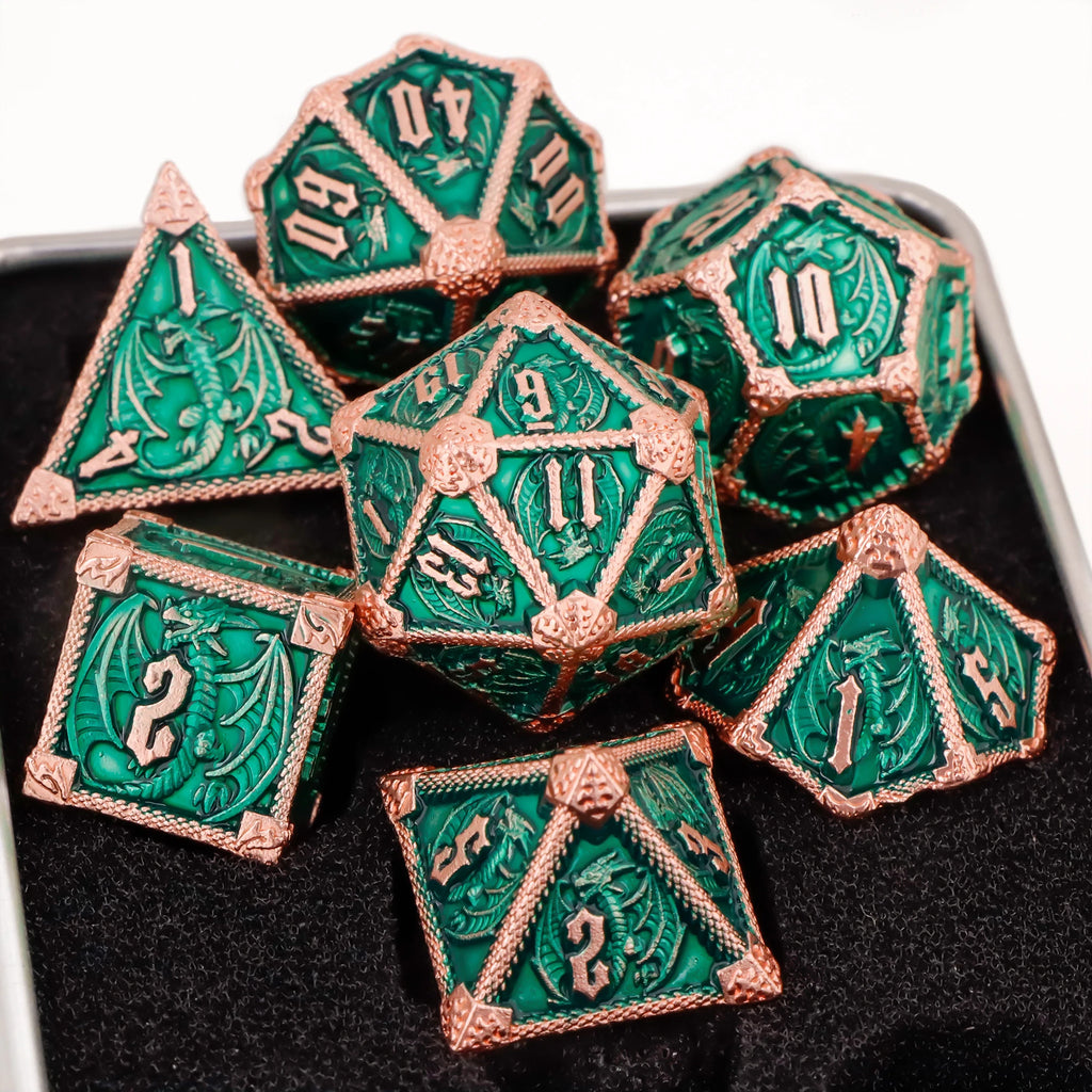 D and D Dice RPG Metal Dice for DnD Polyhedral Dice For Dungeons and Dragons Dice Role Playing Games D&D Dice Gifts Green Dice