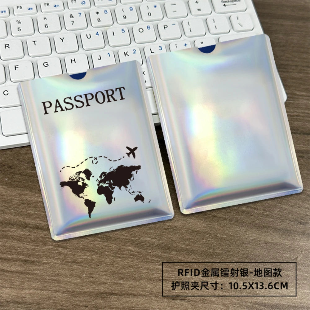 Rfid Passport Cover Laser Passport Protective Cover Passport Holder Anti-Theft For Airport Border Crossing Travel