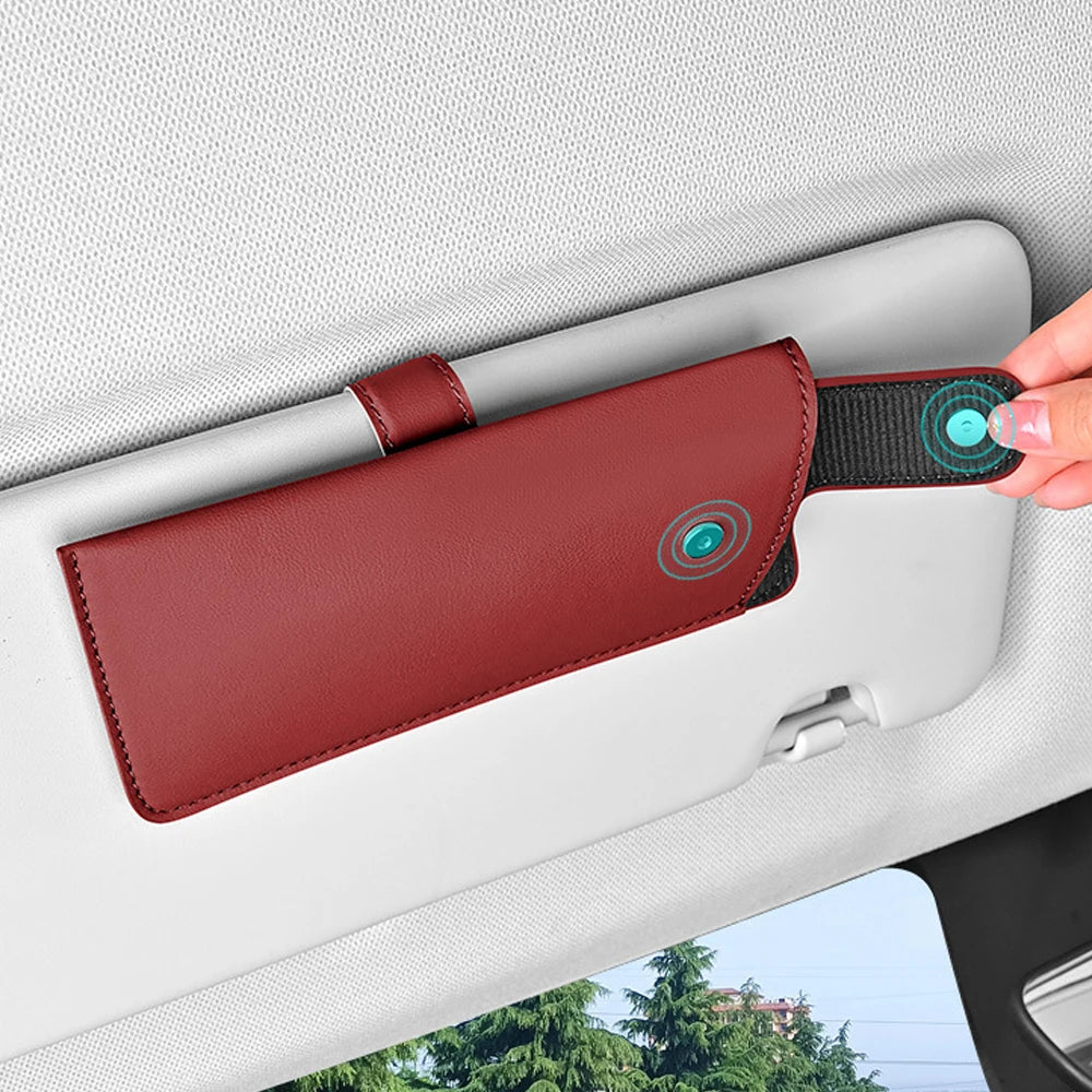 leat Car Glasses Box Portable Car Sunglasses Holder Multi-functional Case Anti-Scratch Eyeglasses Protection Box Car Accessories