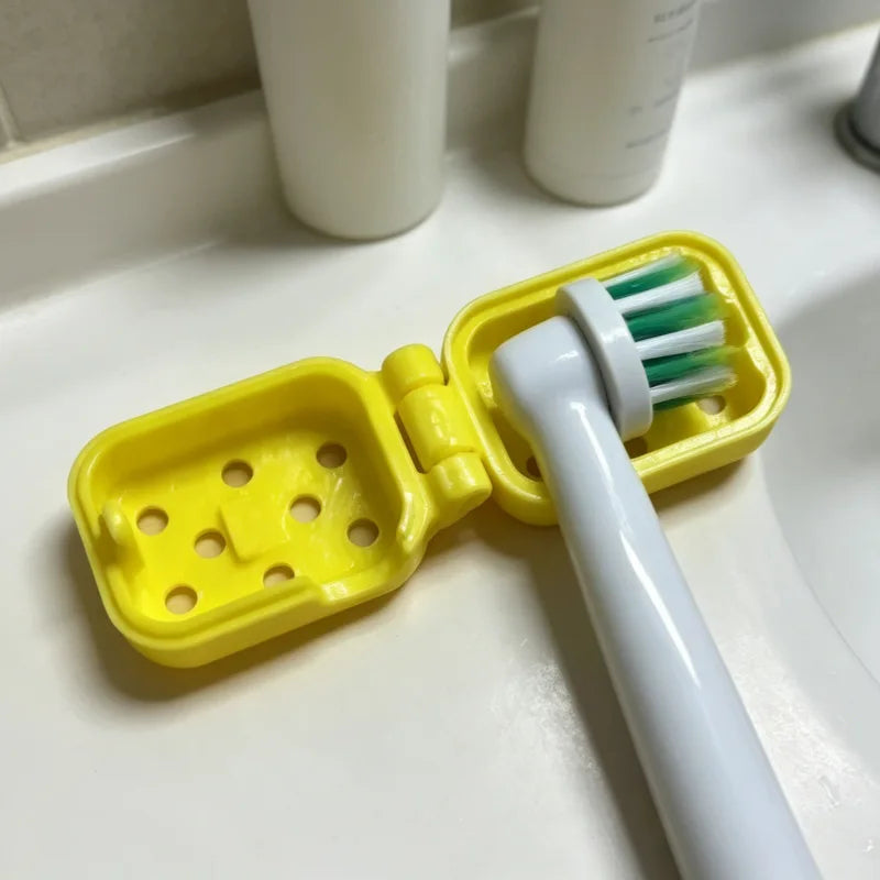 Perforated, Breathable Toothbrush Head Storage Case – Portable Travel Toiletry Accessory – Dust-Proof Toothbrush Head Protector