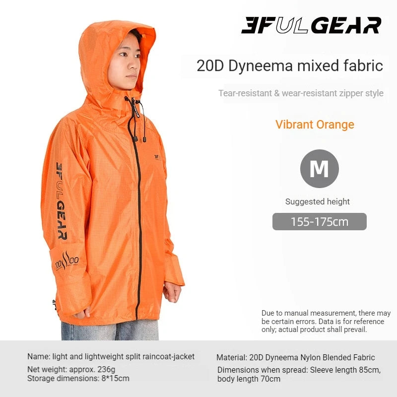 3F UL GEAR M/L Outdoor Rain Gear Split-type Raincoat And Rain Pants Nylon For Hiking Cycling Off-road Mountaineering Rainproof