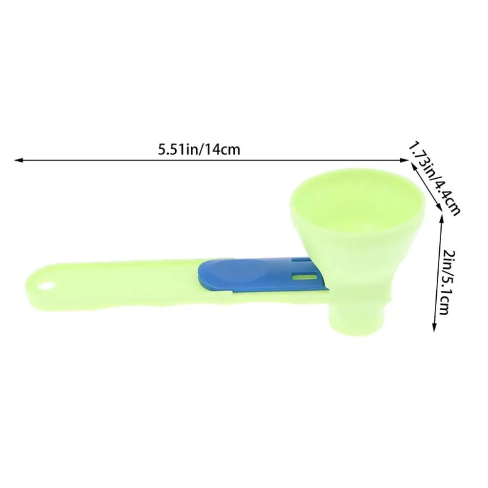 Creative Flling Coffee Scoop Funnel Plastic Reusable Sliding Scoop Funnel 2 in 1 Sliding Design Measuring Spoon Kitchen Gadgets