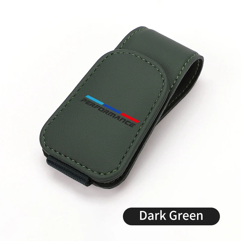 For BMW Car Leather Glasses Clip Sunglasses Holder with Hidden Card Slot 1 3 5 Series X1 X3 X4 X5 X7 G20 G38 F20 F39 F48 E46