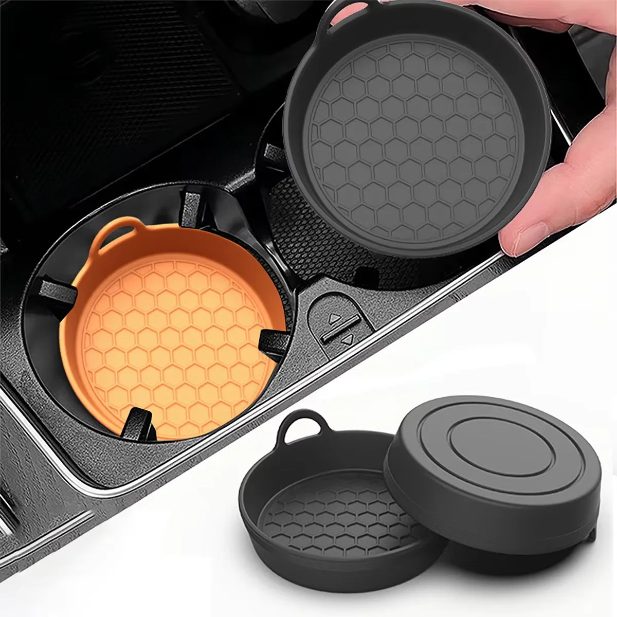 2-pack of eco-friendly silicone car cup holders, non-slip, heat-resistant, spill-proof, universal type, suitable for most vehicl