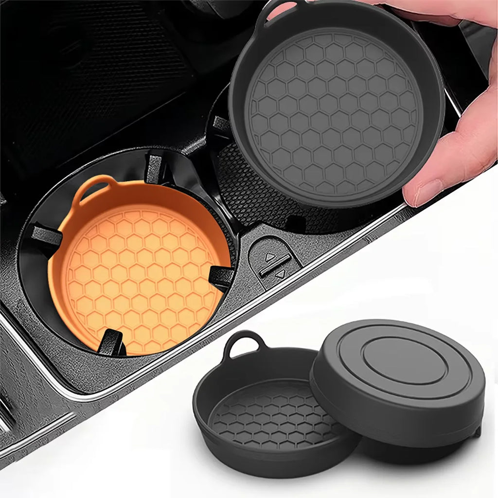 2-pack of eco-friendly silicone car cup holders, non-slip, heat-resistant, spill-proof, universal type, suitable for most vehicl