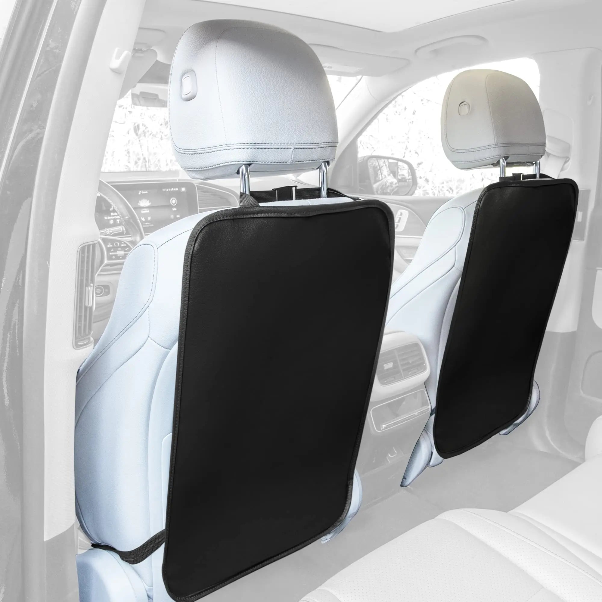 Car Seat Back Anti-Kick Pad with Storage Pocket, Universal Auto Seat Back Cover Protector