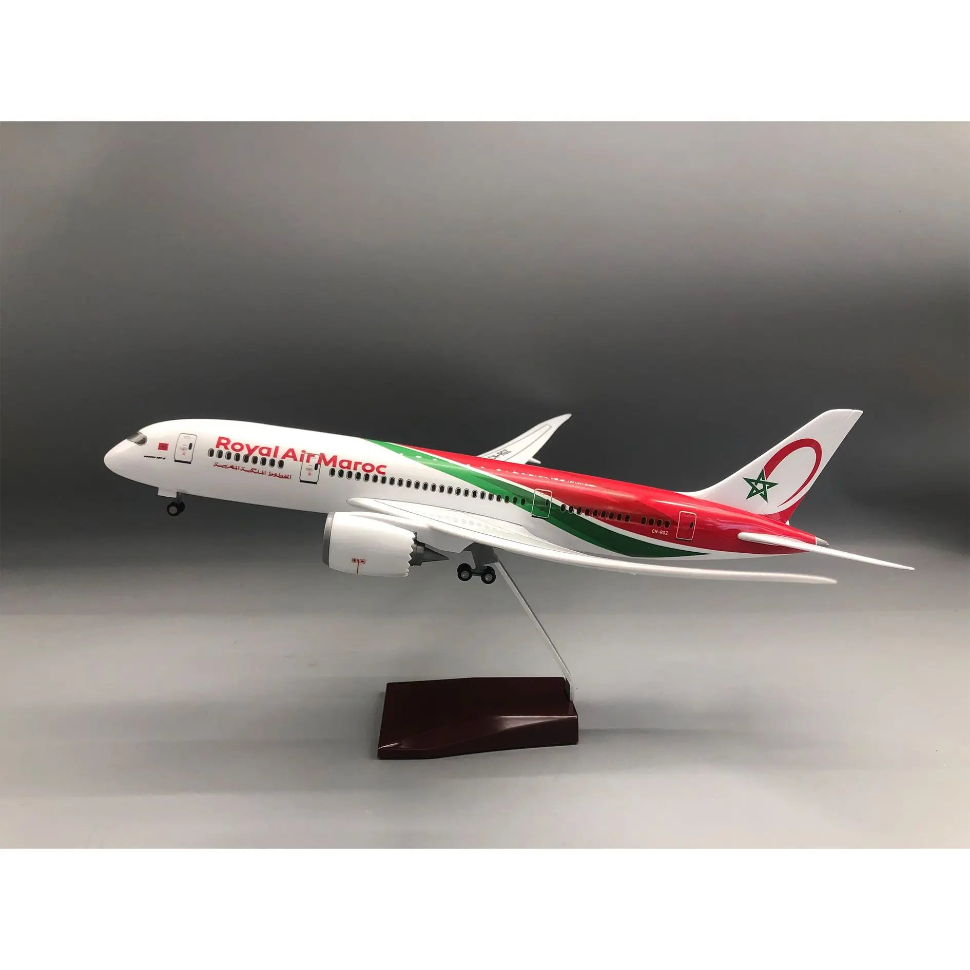 787 Airplane Model Royal Air Maroc 1/130 Scale Plane with Stand Wheels for Adult Aviation Souvenir Hobby Collection Toy Gift