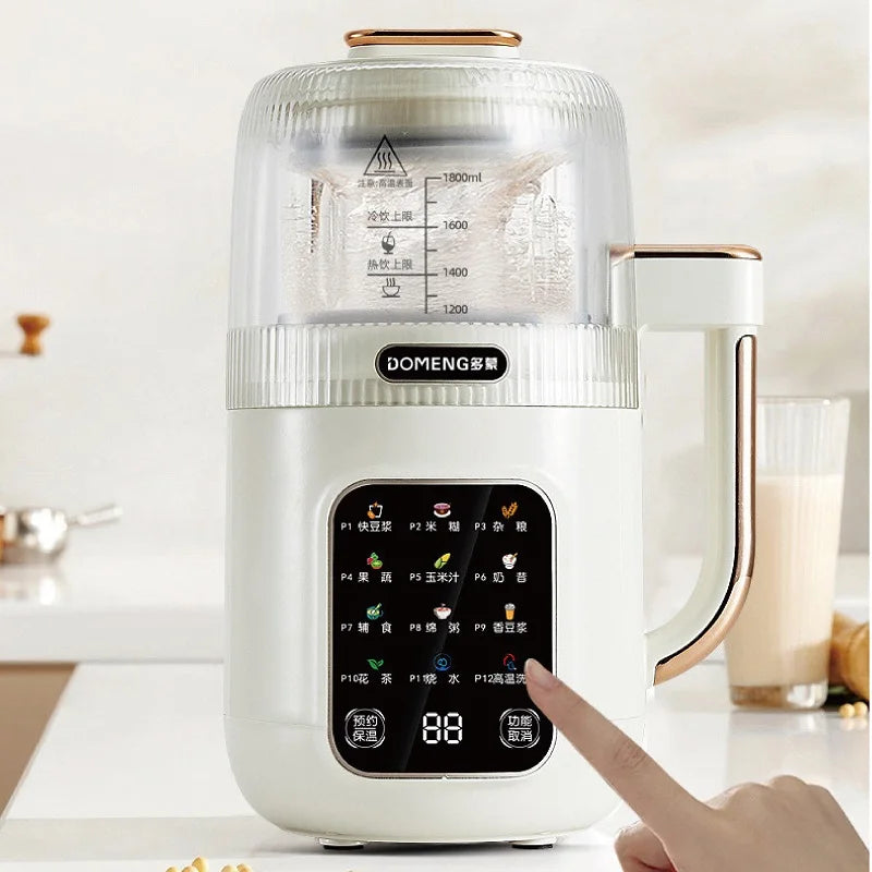 1.8L Soy Milk Machine Electric Juicer Multifunctional Wall Breaking Machine Kitchen Auto No Cook Heating Rice Paste Machine 710W