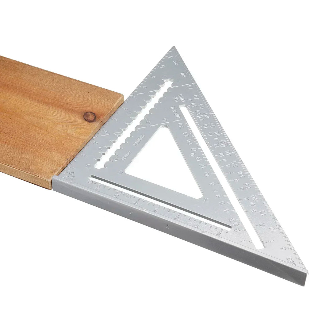 12 inch Aluminum Alloy Angle Ruler Imperial Triangular Measuring Ruler Woodwork Speed Square Triangle Angle Protractor