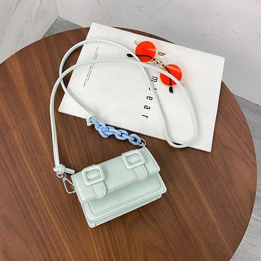 Mini Small Messenger Bags For Women Girl Chain Purse PU Leather Handbag Ladies Girl Crossbody Bags Designer 2022 Summer Yellow