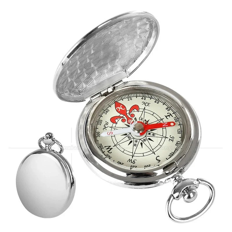 1Pc Luminous Compass Small Portable Survival Camping Equipment Vintage Hiking Metal Russian Design Outdoor Luopan Unique
