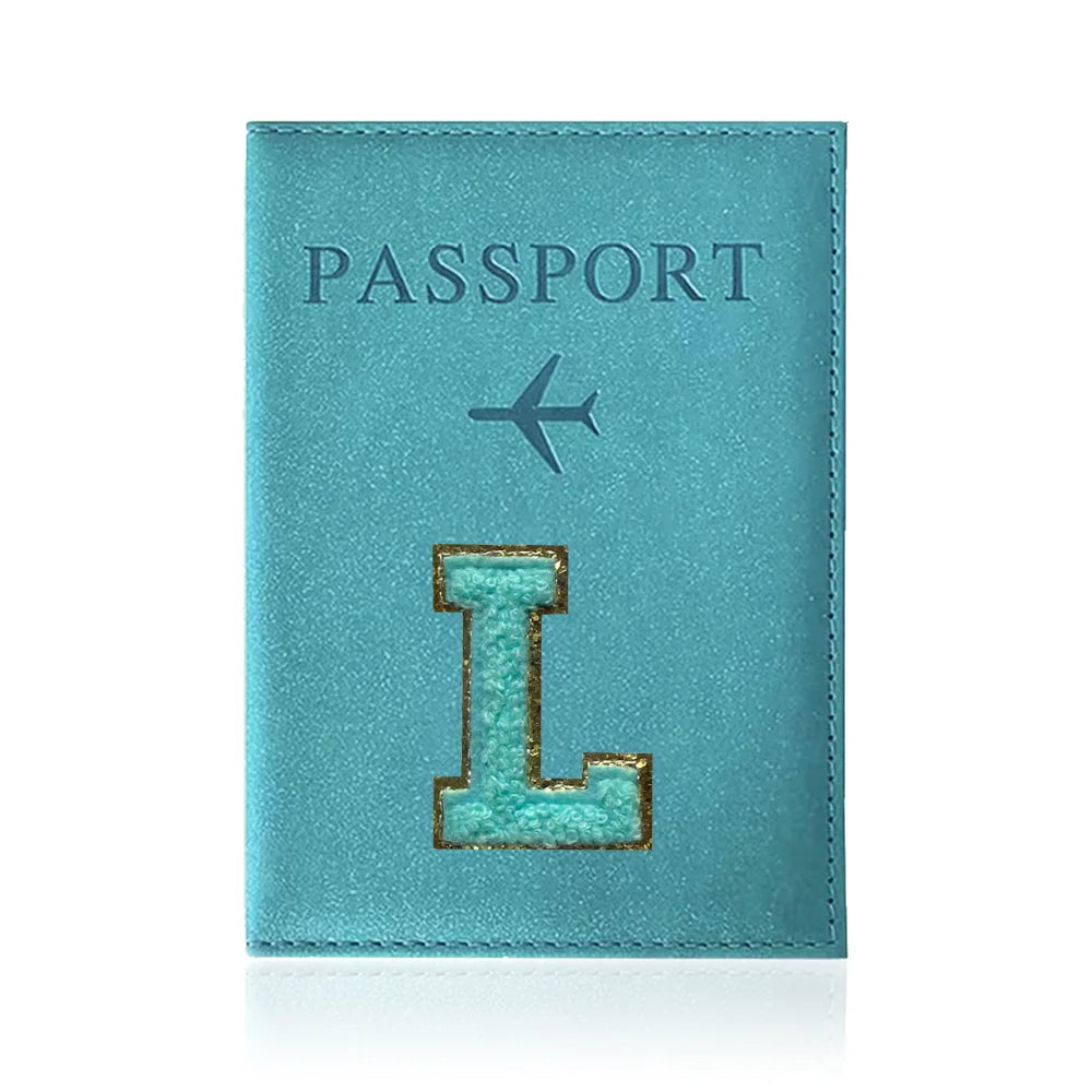 Passports Pouch Passport Protective Cover Green Letter Series Watertproof Passport Case Passports Holder PU ID Card Holders