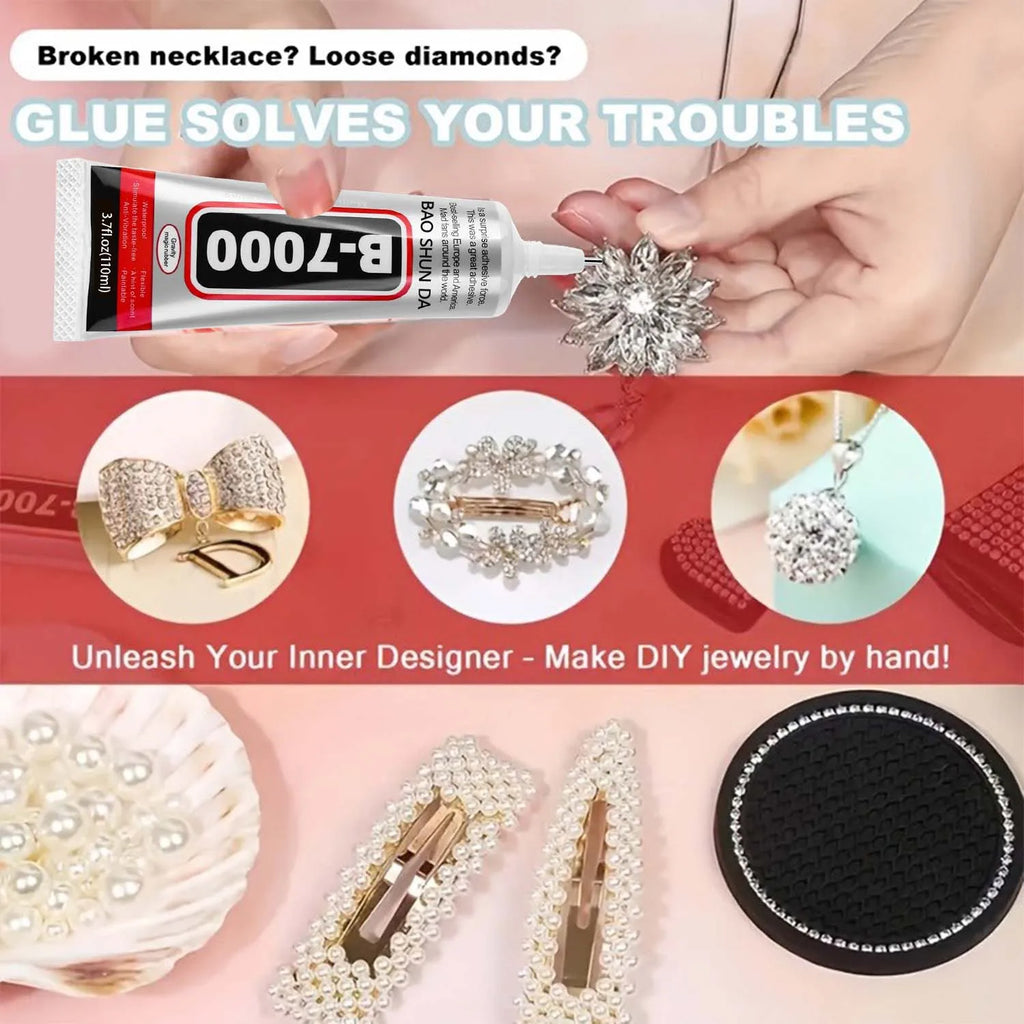 50Pcs 15mL B-7000 Super Glue Safety Materials Epoxy Resin Repair Cell Phone Touch Screen Jewelry Craft Liquid Adhesive.