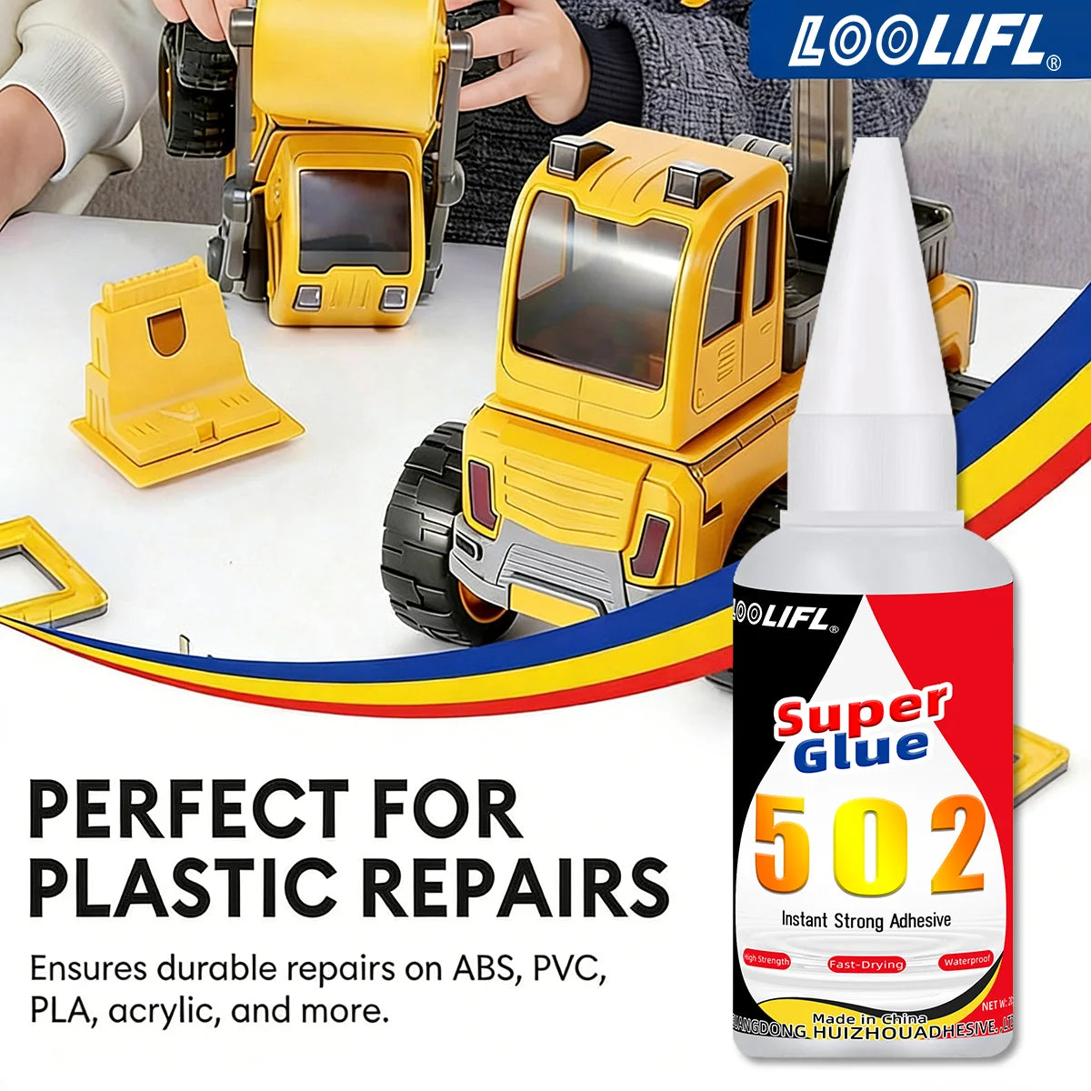 LOOLIFL cyanoacrylate 502 Super Glue 20g Instant Strong Adhesive Fast Drying Waterproof Glue for Metal Plastic Wood DIY Repair