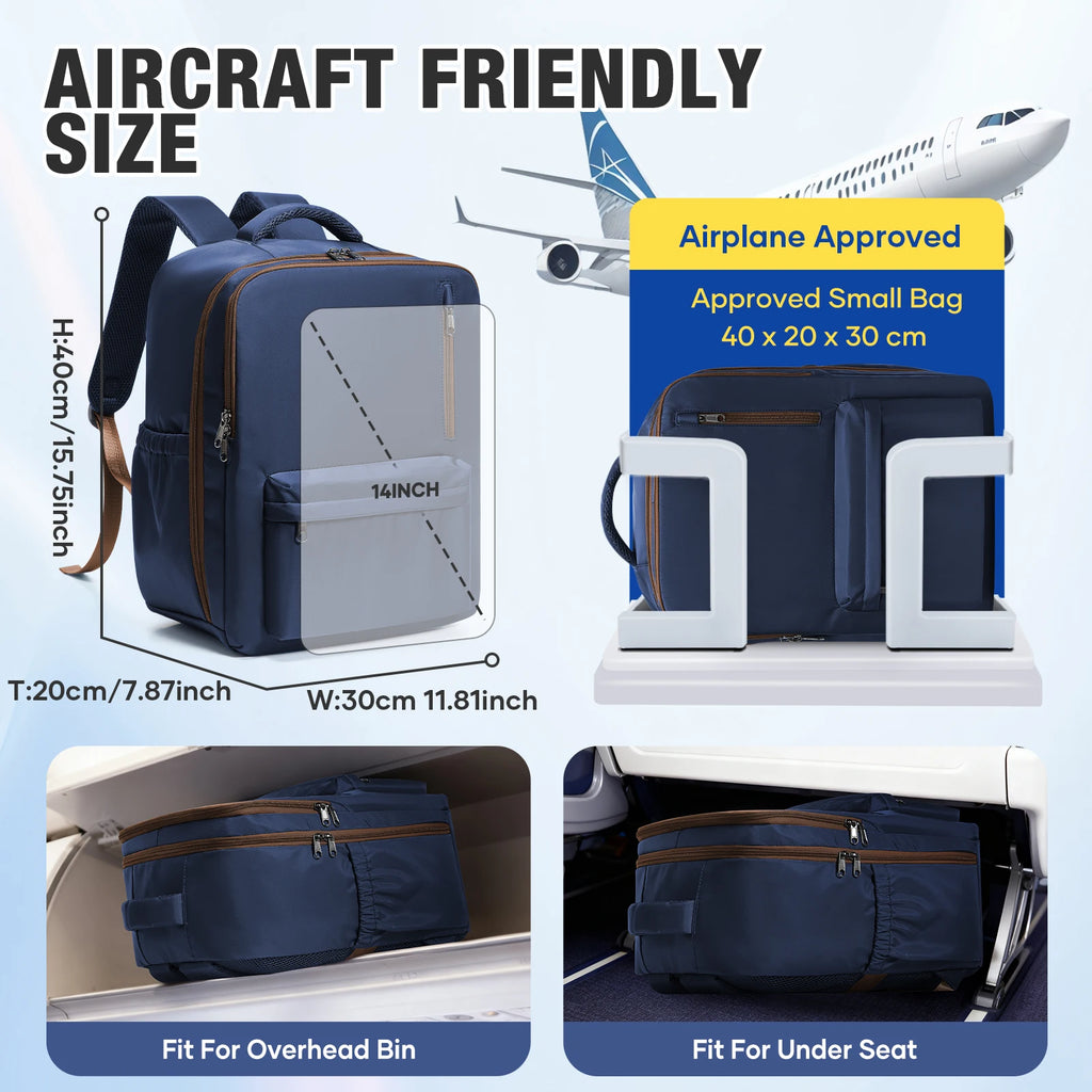 Travel Backpack Cabin Bag, Ryanair Backpack 40x30x20 Carry-Ons, Men Women 15.6 inch Laptop Backpack, Casual Trekking Backpack