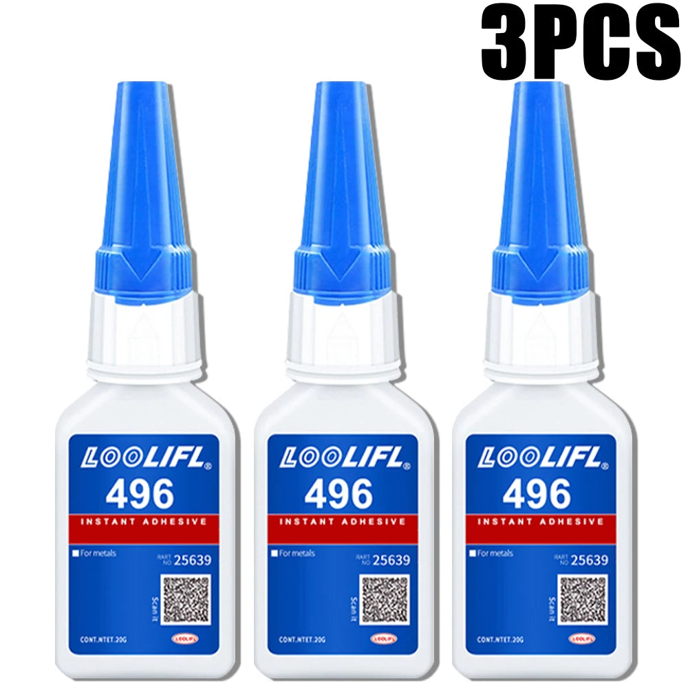 Loolifl Instant Adhesive Industrial Super Glue Quick Dry Strong Bond for Metal Plastic Rubber Wood Ceramic Universal Repair Glue