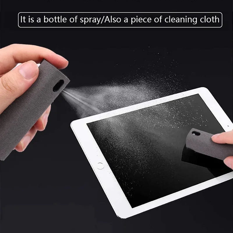 1/2pcs 2-in-1 Mobile Phone Screen Spray Bottle Computer Screen Cleaner with Microfiber Cloth Set Cleaning Tools Car Cleaning