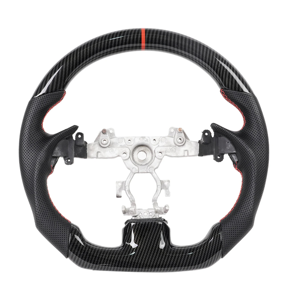 Hydro Dip Carbon Fiber Steering Wheel Red Stitching Center Line For INFINITI G25 G35 G37 QX50 Q60 2009-2013 Car Accessories