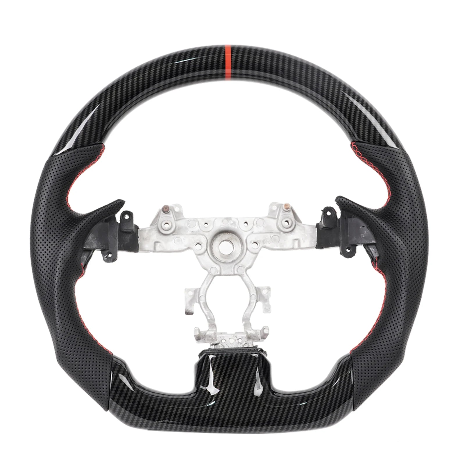 Hydro Dip Carbon Fiber Steering Wheel Red Stitching Center Line For INFINITI G25 G35 G37 QX50 Q60 2009-2013 Car Accessories