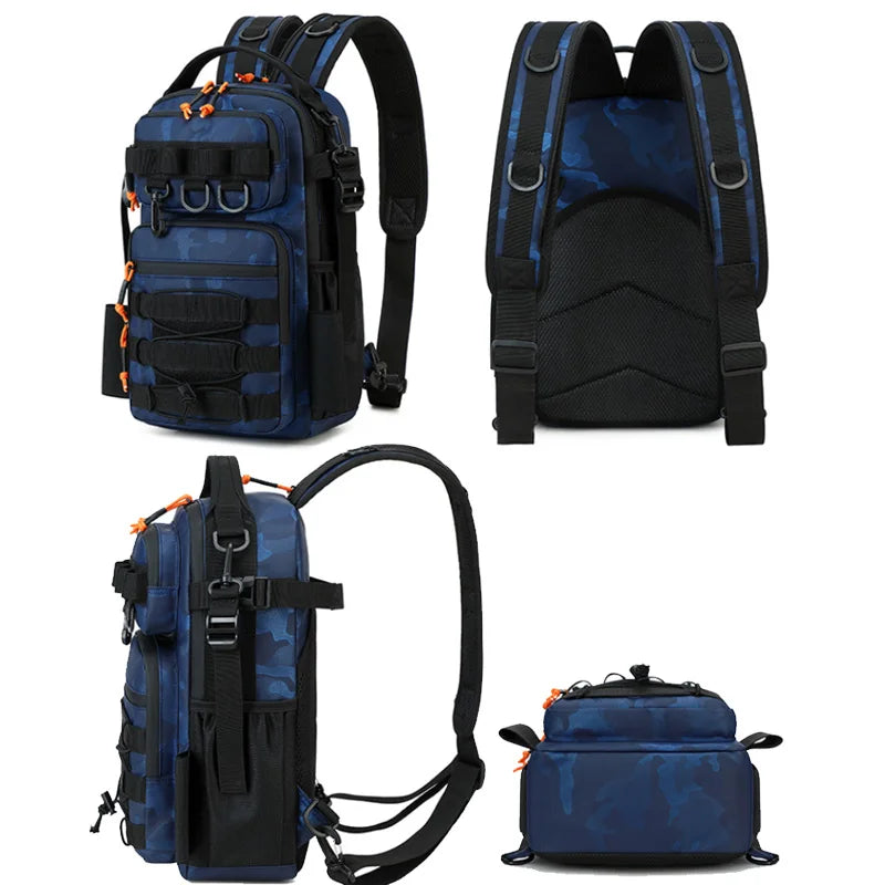 Fishing Lure Tactical Camping Backpack Outdoor Sports Bag Hiking Molle Tackle Bag with Rod Holder for Men Climbing Travel Bag