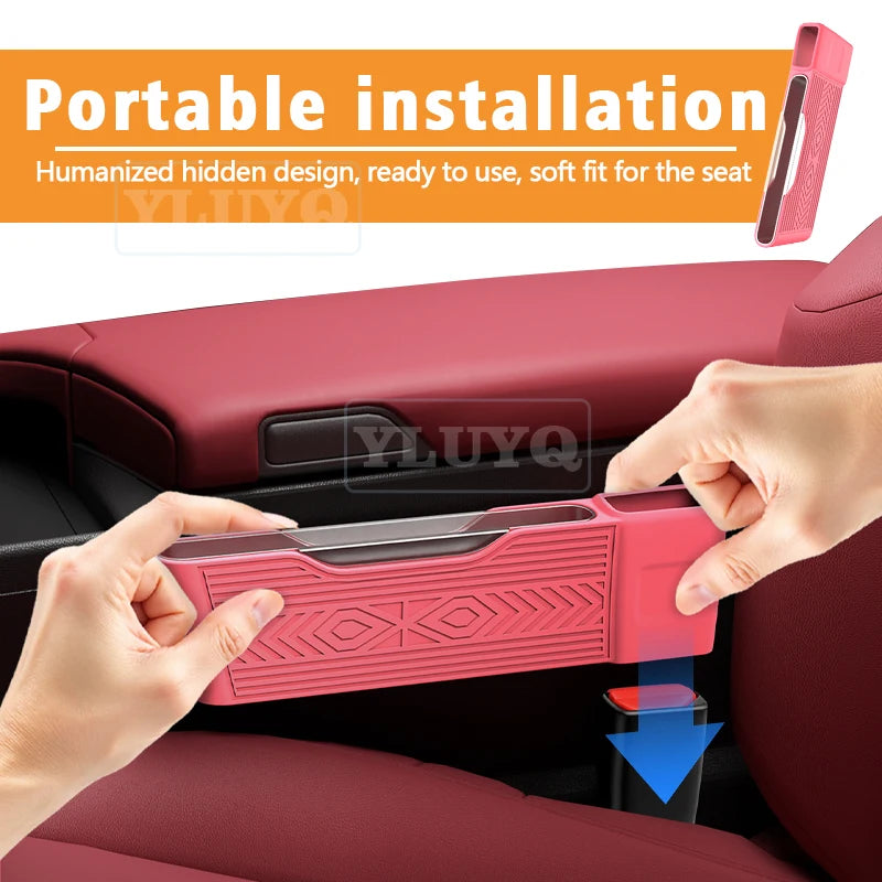 For Audi A3 A4 Seat Belt Storage Box A5 A6 A7 Q5 Q6 Q7 Q8 S4 S5 S8 RS5 RS6 Silicone Seat Side Gap Storage Box Car Accessories