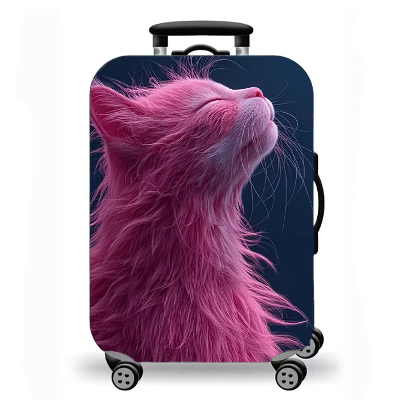 Luggage Cover, Cute Cat Print Stretch Suitcase Protector for Travel, 16 Styles Oil Painting Cat Design