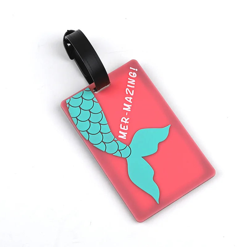 1pc Cartoon Animal PVC Luggage Tag Women Men Holiday Travel Accessories Suitcase Tags Name ID Address Lable Travel Luggage Tags