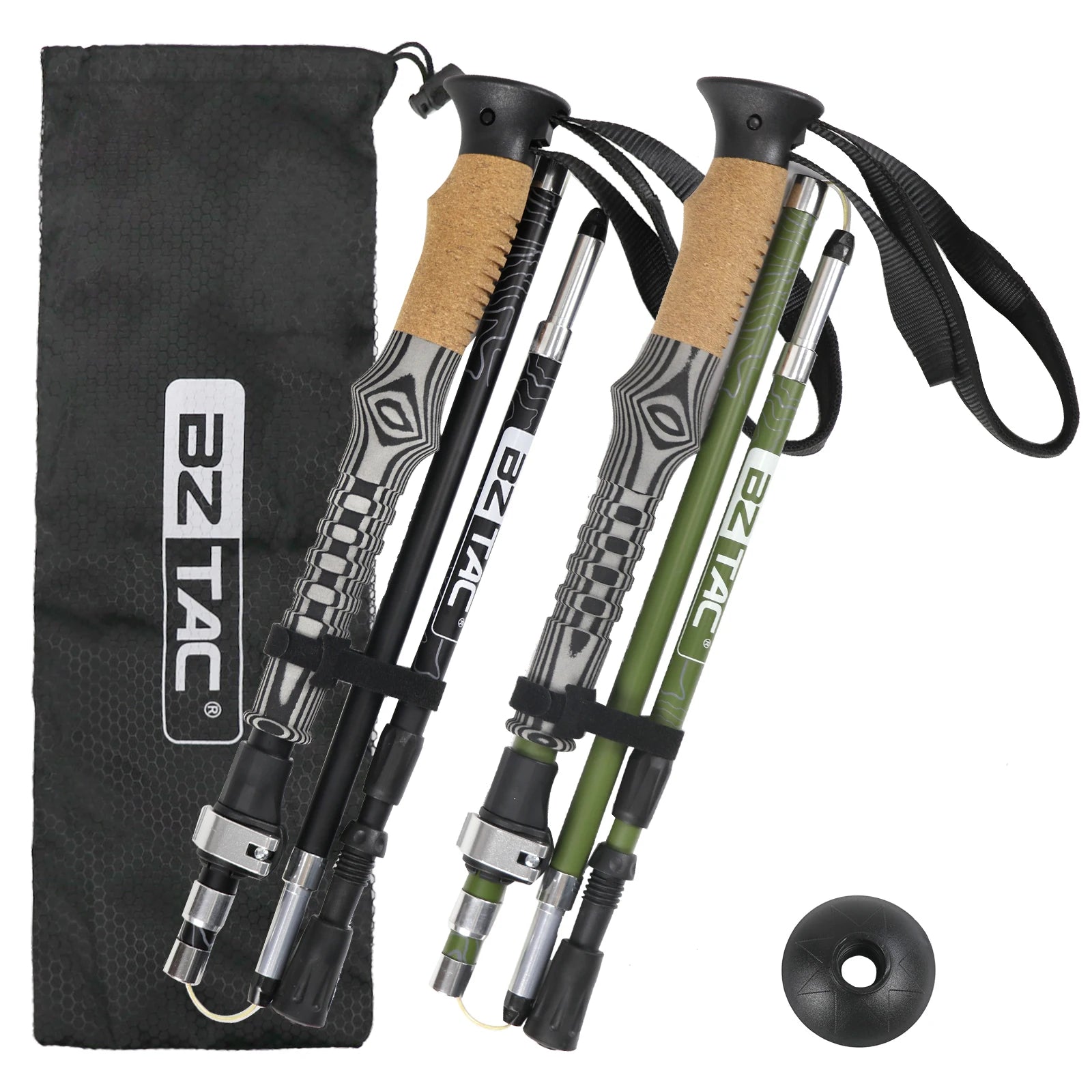 The New Foldable Trekking Pole Is Portable, Easy to Store, Freely Adjustable in Length, Sturdy, Stable, Non-Slip, Shock-Absorbing, and Has Strong Load-Bearing Capacity. It Is a Great Helper for Outdoor Climbing, Hiking, and T