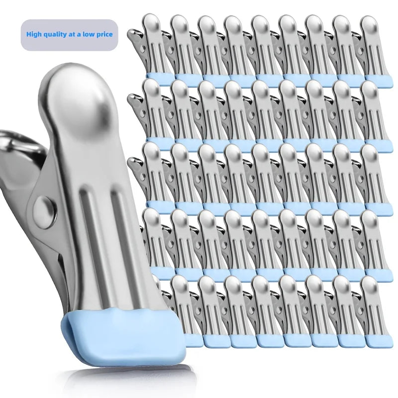 1/10pcs Multifunctional  Metal Clips: Sealing & Windproof clothes pins, Multipurpose Sealing Clips  Fixed Clamp 5.5x2.2cm