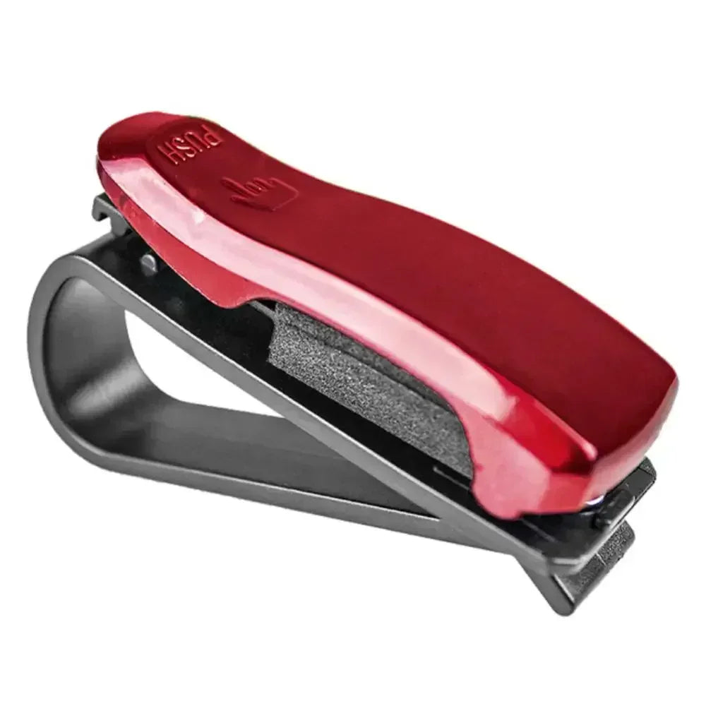 Universal Car Sun Visor Eyeglass Hanger Clip PU Leather Magnetic Glasses Holder Multi-Function Storage Auto Interior Accessories