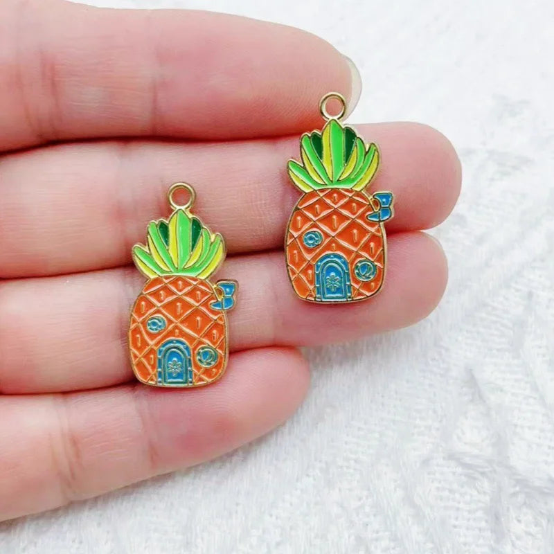 10pcs Cartoon Anime DIY Jewelry Accessories Alloy Drip Oil Pendant Keychain Earrings Bag Pendant