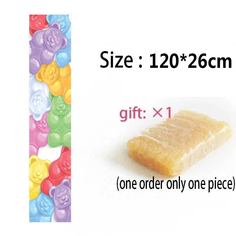 120cm Dancing Longboard Griptapes Long Board Grip Tape Skateboard Griptapes Anti-Slid Sandpaper Colorful Graphic Deck Protective