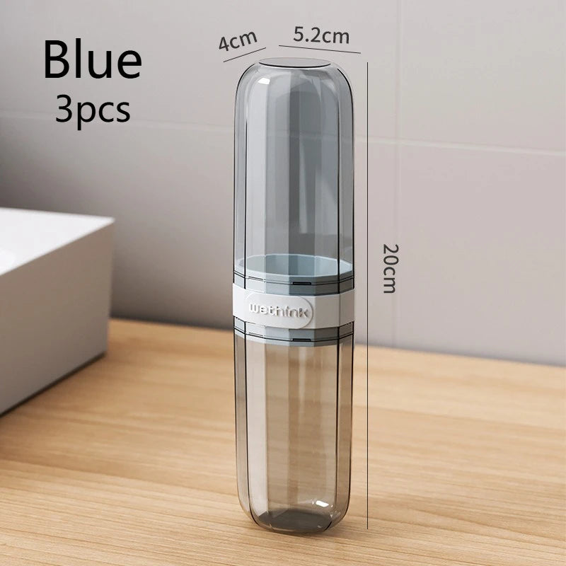3/1 Pcs Portable Clear Travel Toothbrush Case Container Hard Shell Water Resistant Dustproof Durable PP Material Lightweight