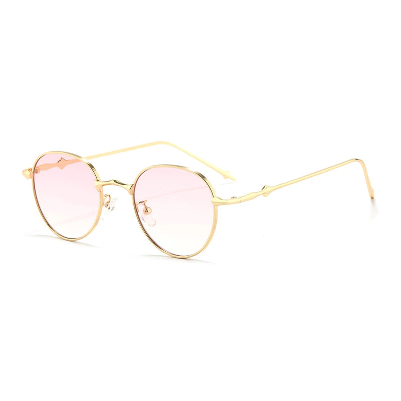 Hiking New Gradient Metal Frame Oval Anti Light Glasses Women Men Retro Eeyglasses Fashion Candy Color Glasses UV400 Female
