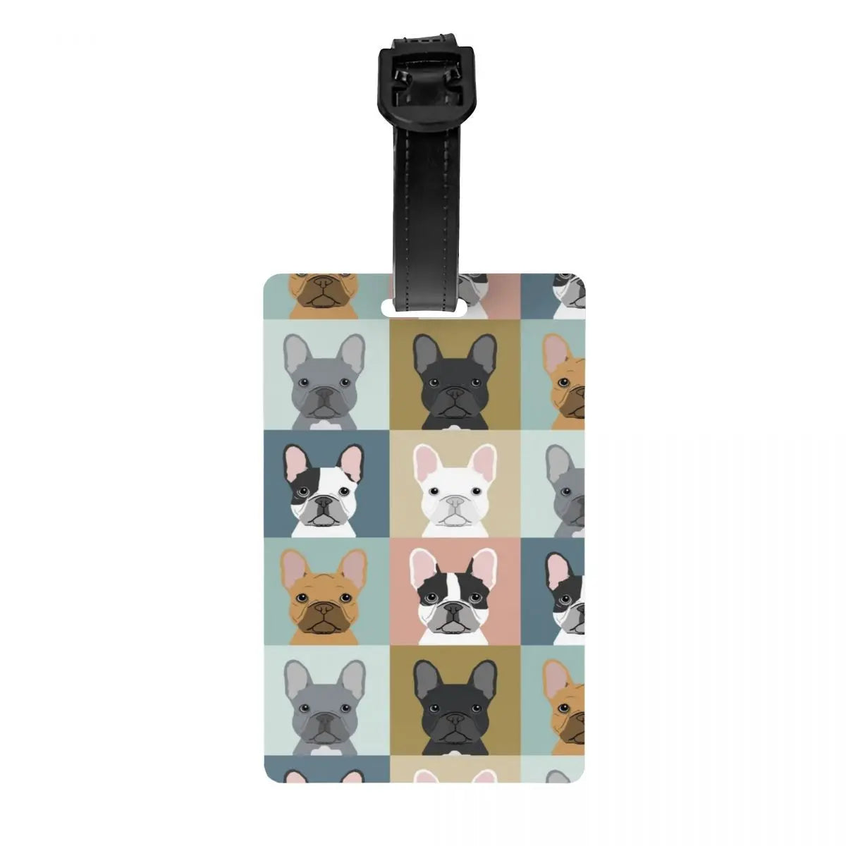 Funny Frenchies French Bulldog Luggage Tag for Suitcases Fashion Dog Animal Baggage Tags Privacy Cover Name ID Card