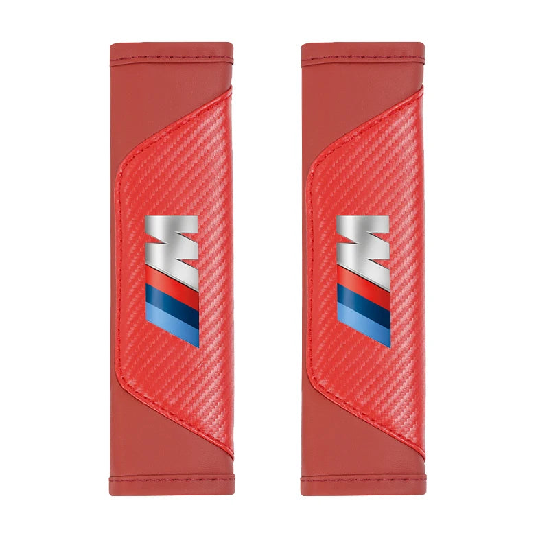 2Pcs Car Leather Seat Belt Shoulder Cushion Protective Cover Auto Tissue Box For BMW X1 X2 X3 X5 X4 X6 X7 iX3 F20 F10 F07 E
