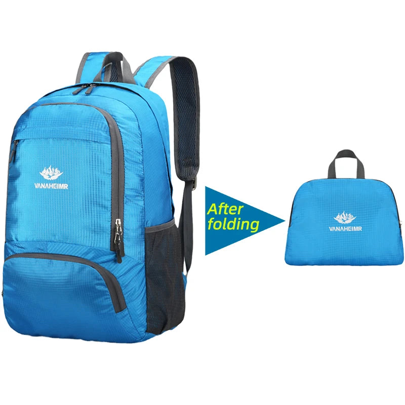 23L Packable Backpack Foldable Ultra Light Outdoor Duffle Bag Big Folding Knapsack Hiking Travel Rucksack Mountaineering Daypack