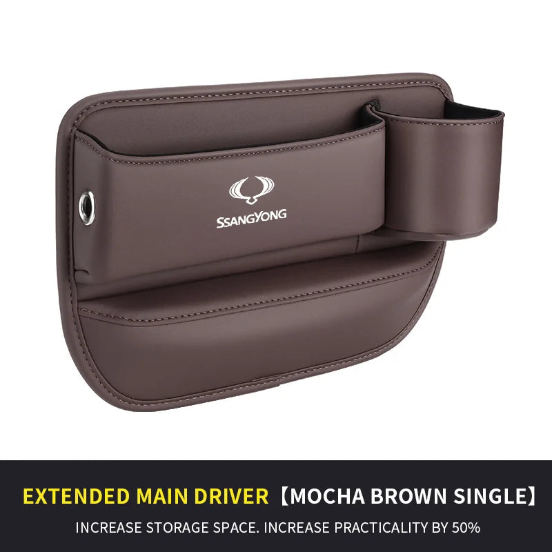 Car Storage And Finishing Leather Seat Gap Storage Box For Ssangyong Actyon Kyron Korando Musso Rexton Tivoli Auto Storage Box