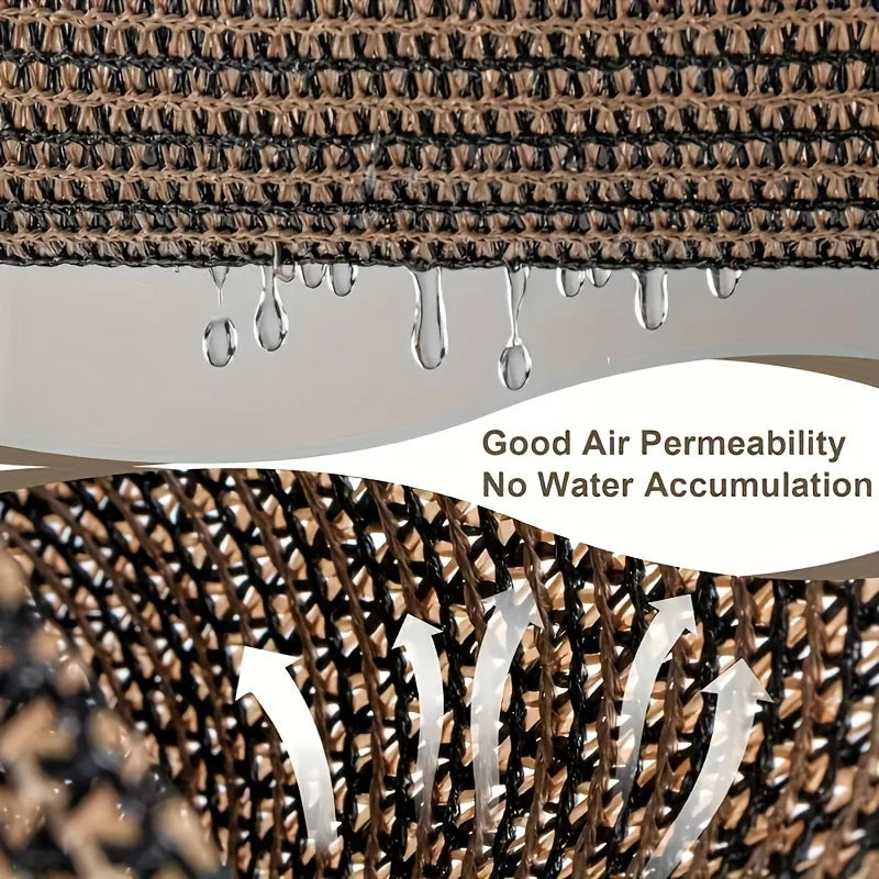 Brown UV Protection Sun Shade Canopy, Durable Outdoor Shade Net, Multiple Sizes for Pool Picnic Travel Outdoor Activities