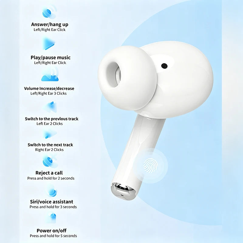 Airs Pro Wireless Bluetooth Headset TWS Earphones HiFi Earbuds Waterproof Headphones Noise Reduction Touch Control For All Phone