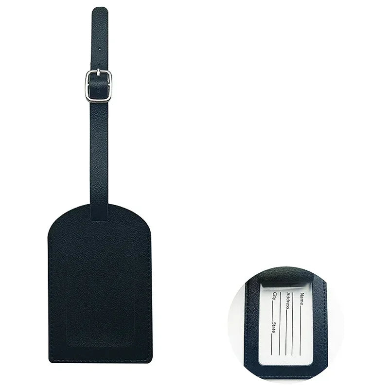 1PC PU Leather Luggage Tag Women Men Flight Holiday Travel Accessories Suitcase Tags Name ID Address Lable Bag Tags for Luggage