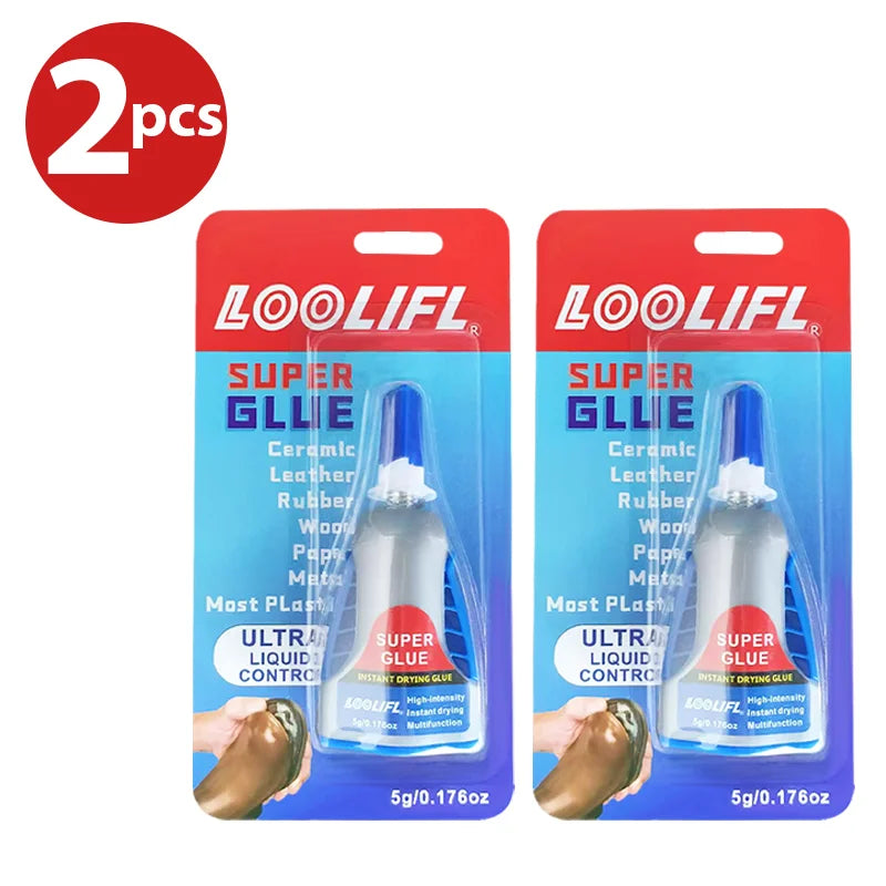 5g Super Glue Squeeze Tube Strong Adhesive Instant Dry Waterproof Home Repair for Plastic Wood Ceramic Metal