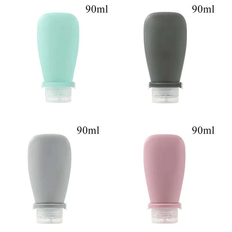 1/4pcs Portable Silicone Travel Bottle Cosmetic Storage Refillable Lotion Bottle Leakproof Shampoo Squeeze Tube Empty Bottle